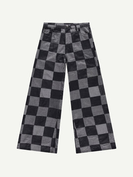 BLACK PATCHWORK FLARES