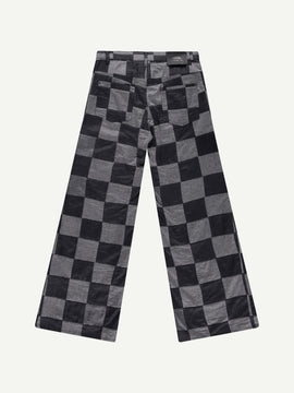 BLACK PATCHWORK FLARES