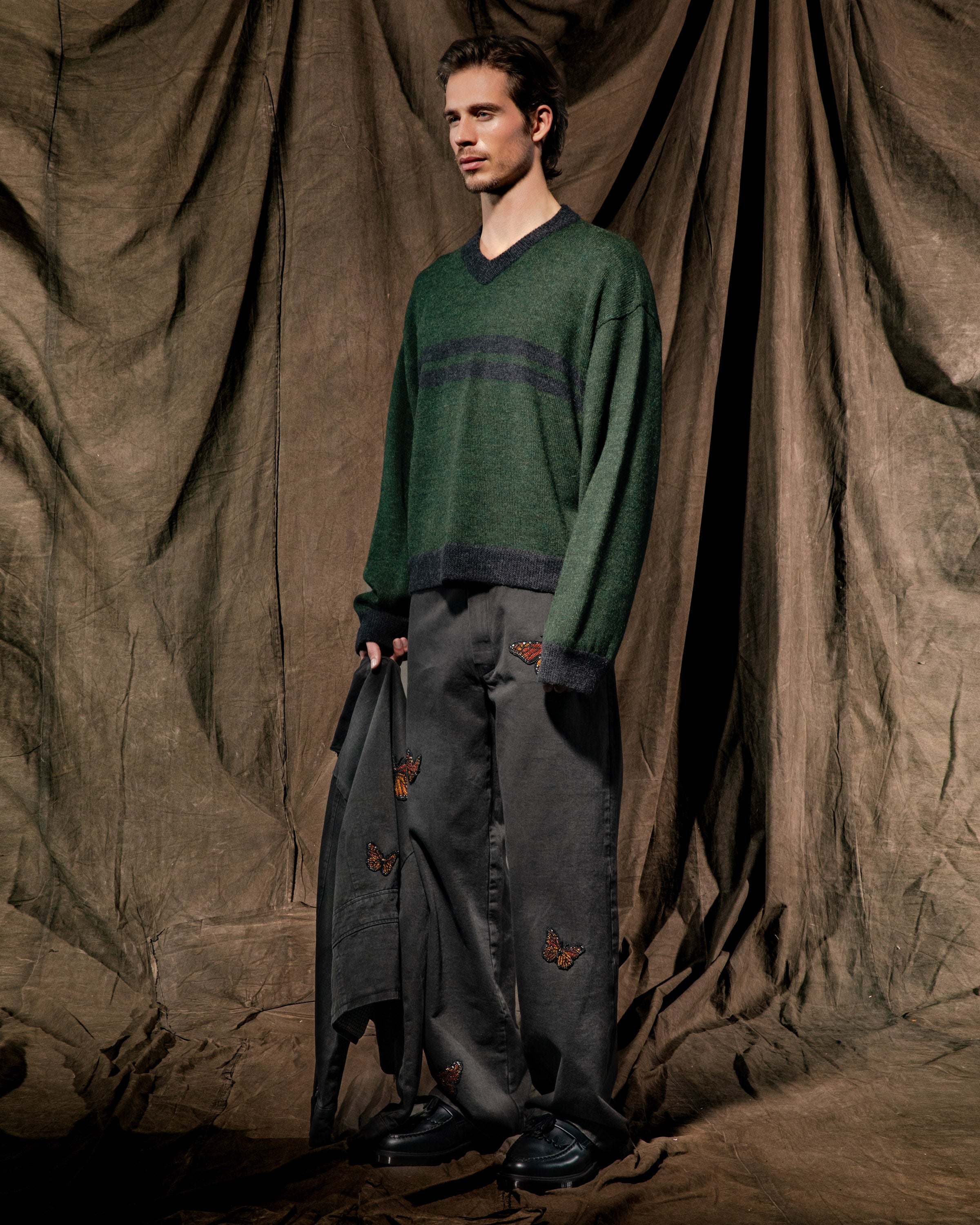 FOREST STRIPED ALPACA SWEATER