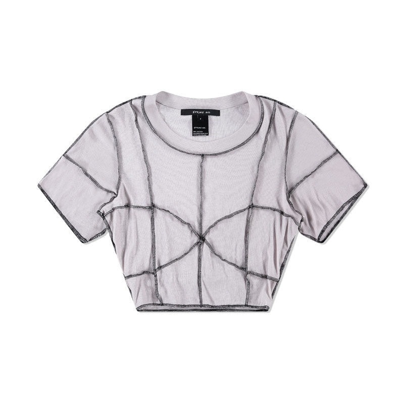 GRID CROP TEE